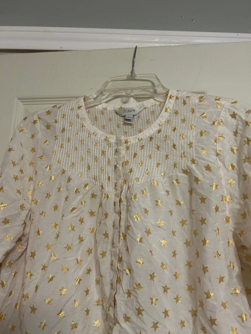 25%off🎁CIJ🌲 J. Crew white metallic star silk blend top
